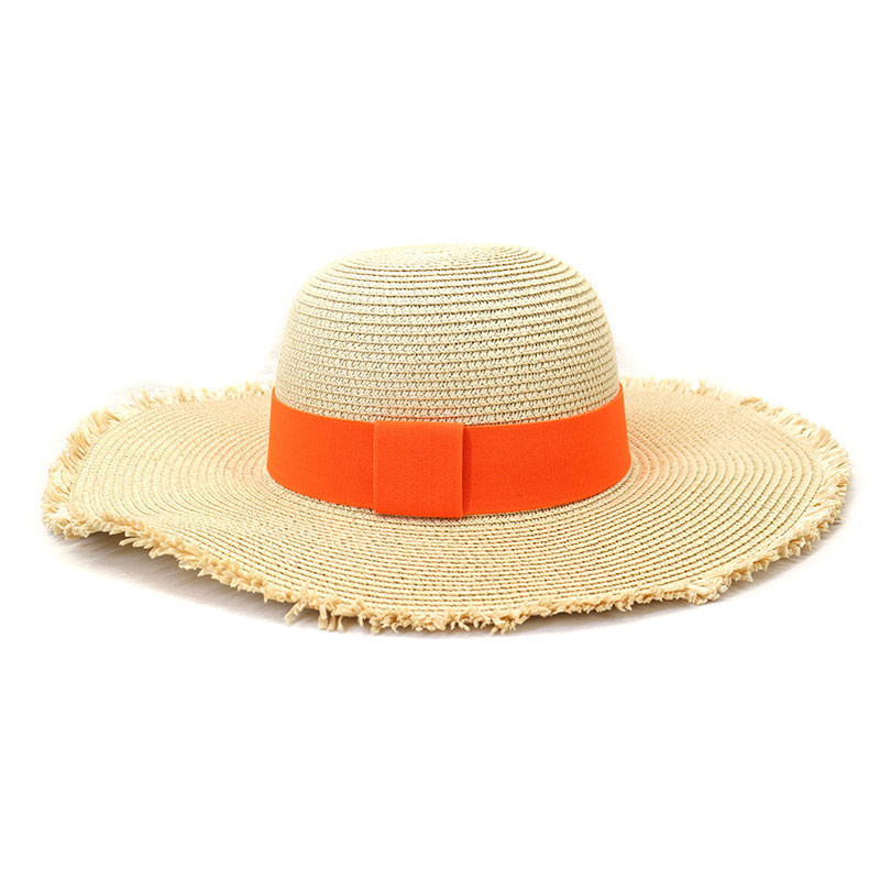 Custom Band Floppy Sun Straw Hats for Women