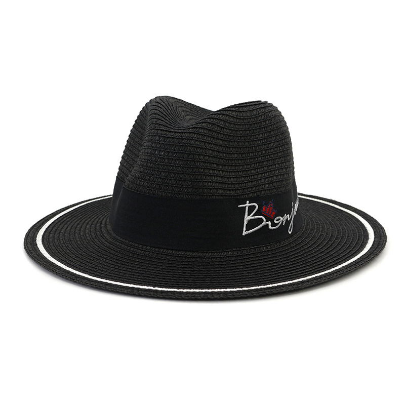 Custom Logo Women Straw Fedora Hat