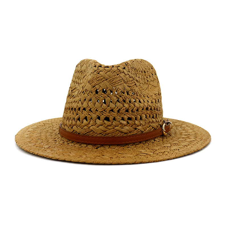 White Women Straw Fedora Hat