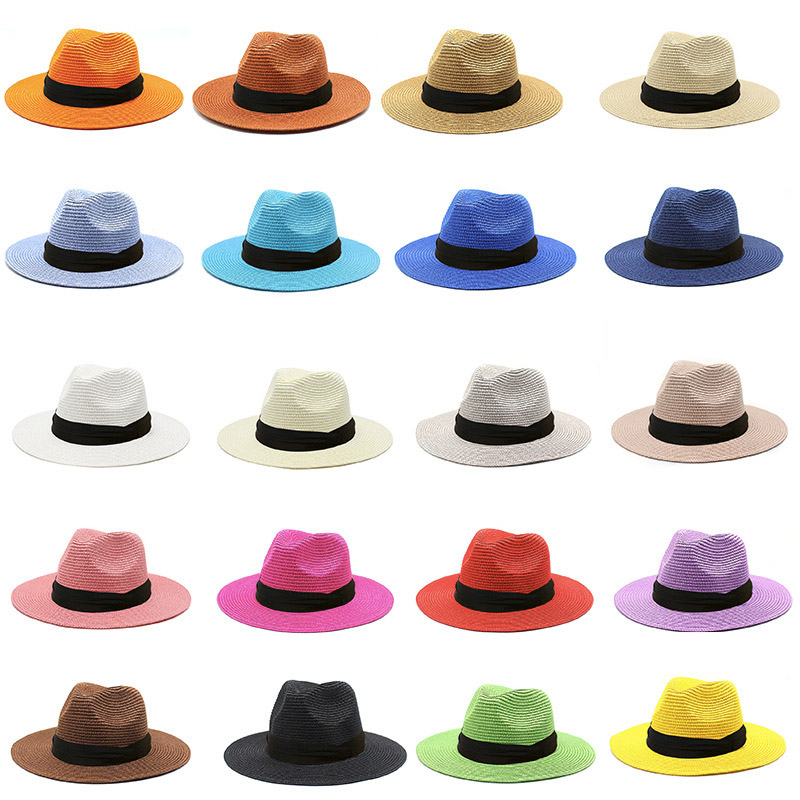 Wholesale Plain Pure Fedora Sun Straw Hat